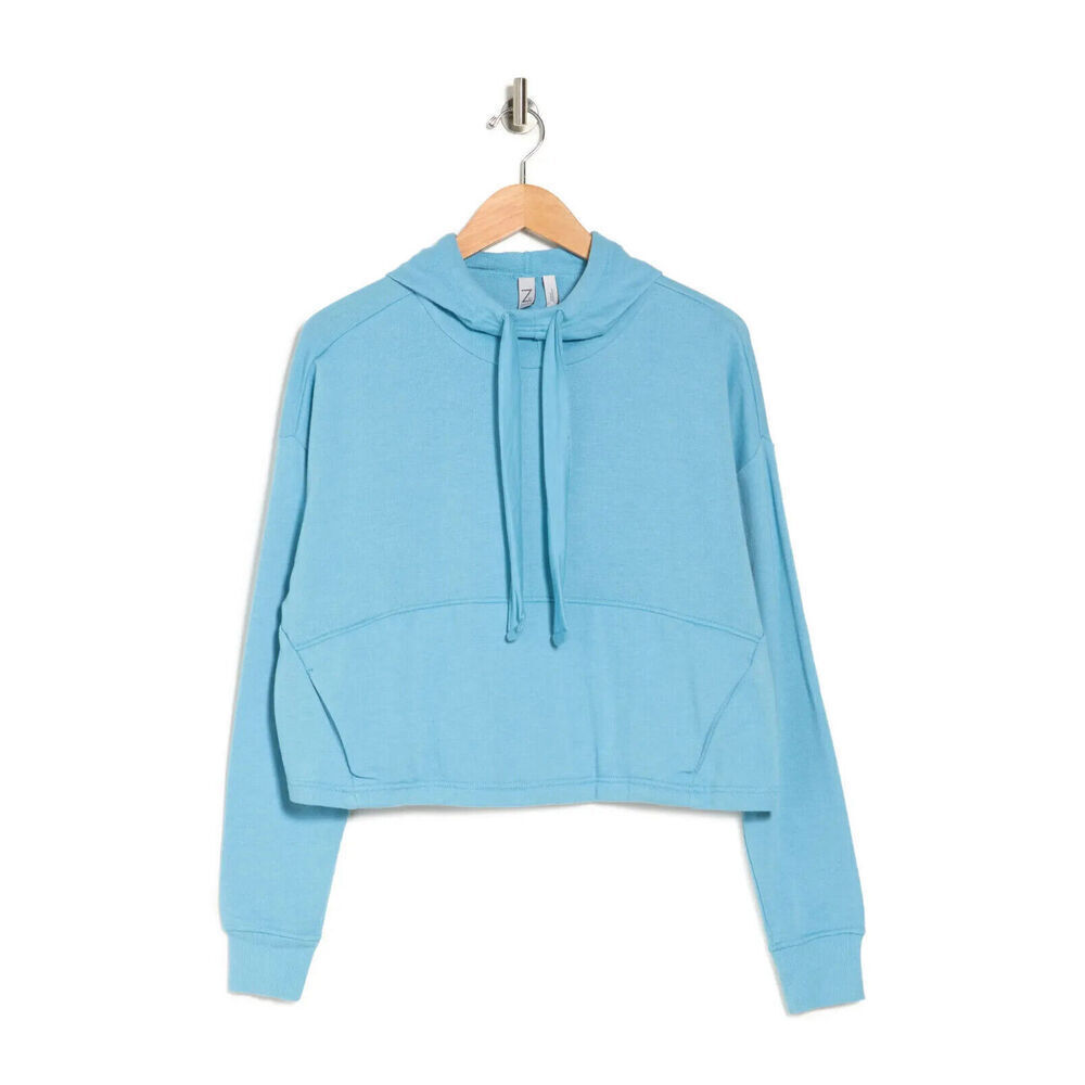 Z By Zella Vertical Swing Long Sleeve Pullover Hoodie Teal Dolphin Size XS